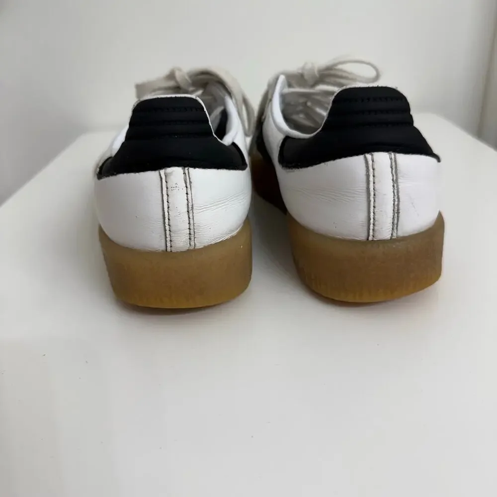 Adidas Sambae Samba Sneakers Women's 7 Black White Gum Casual Preppy Minimalist